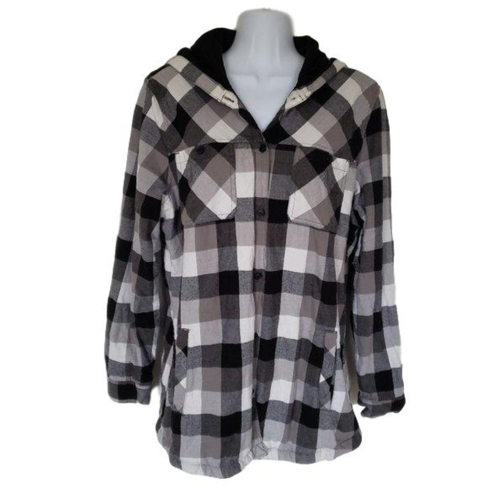 Eddie Bauer Plaid Hooded Jacket Size L